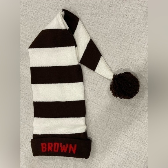 Brown University knit cap with Pom Pom ONE SIZE - Picture 4 of 6
